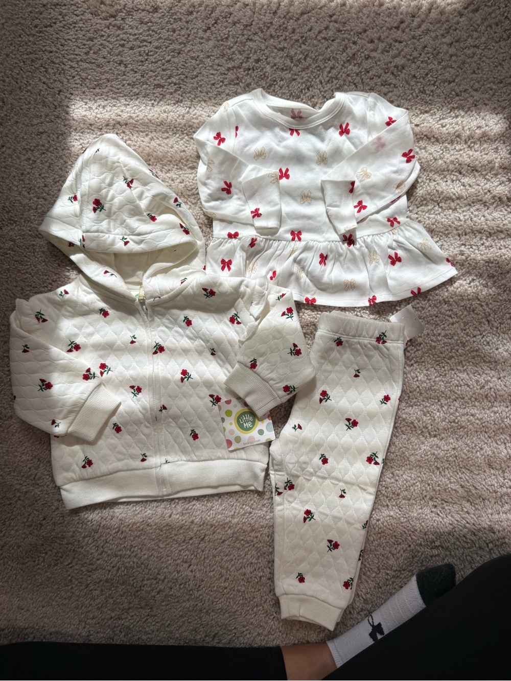 Epic Threads Cream Floral Quilted 3-Piece Matching Set